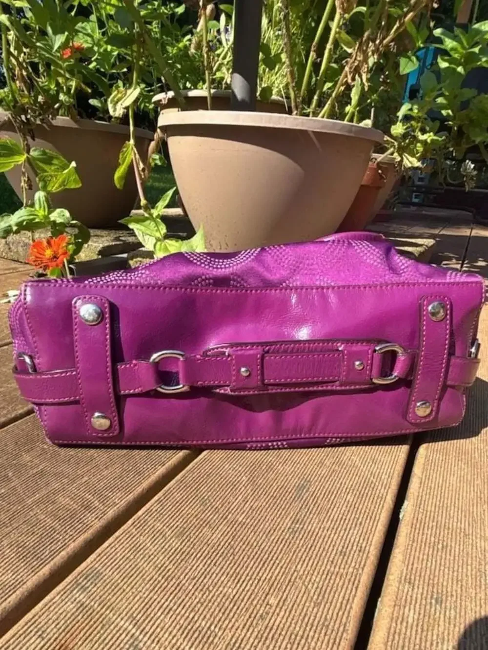 Coach Dotted Op Art Ashley Purple Berry Satchel F20027